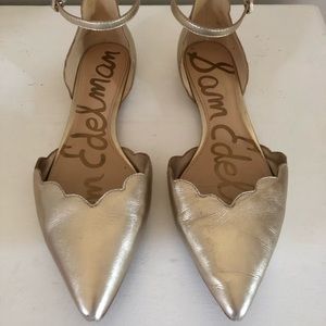 Sam Edelman scalloped ankle strap flats